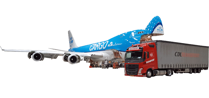 vrachtwagencombinatie-luchtvaartonderdelen